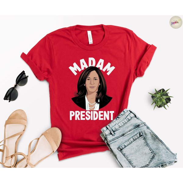 Madam President T-Shirt, Kamala Harris Shirt, Harris Political Campaign Tee, Presidential Election 2024 Apparel-image