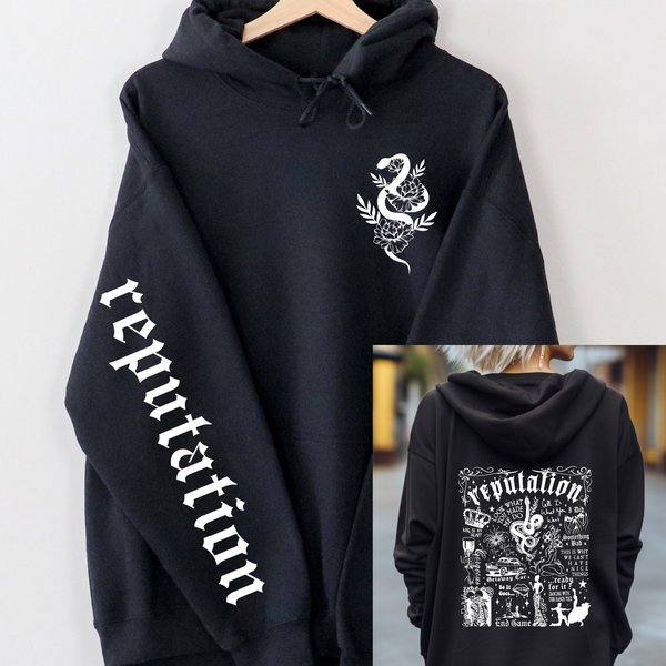 Reputation Hooded Sweatshirt, Vintage Reputation Hoodie Eras Hooded Sweatshirt