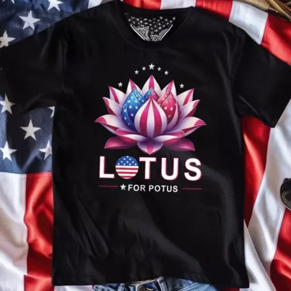 Lotus For Potus Kamala Harris 2024 President Election Democrats T-Shirt-image