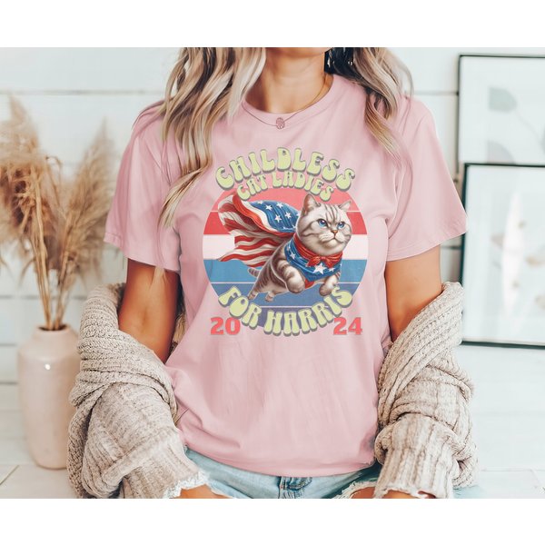Kamala Harris Shirt, Childless Cat Ladies For Harris 2024 Shirt, Anti Trump-image