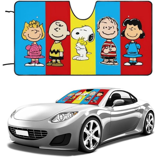 Cute Snoopy And Friends Car Sun Shade, Gifts For Friends-image