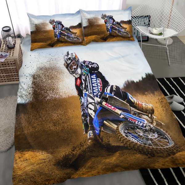 Motorcycle Racing Bedding Set Quilt Duvet Cover-image