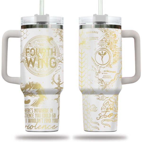 Dragon Fantasy Fourth Wing 40Oz Tumbler, Fantasy Book Loverut Books-image