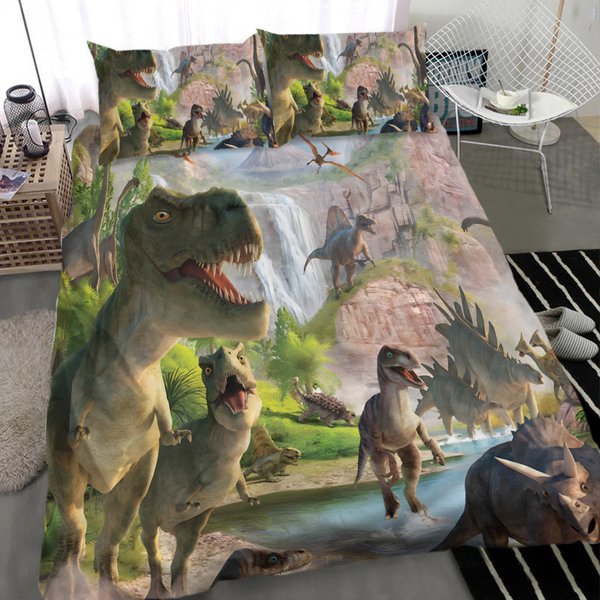 Dinosaur Park Bedding Set Quilt Cover Quilt Duvet Cover-image