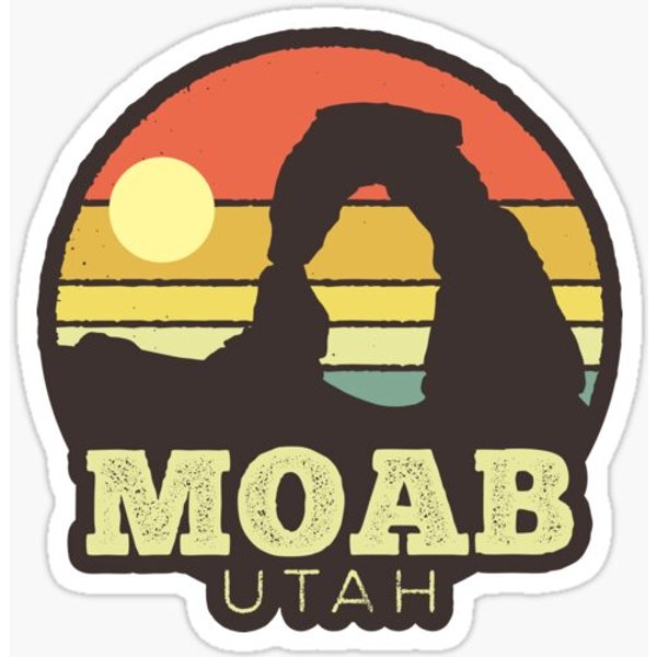 Moab Utah Vintage Sunset Sticker-image