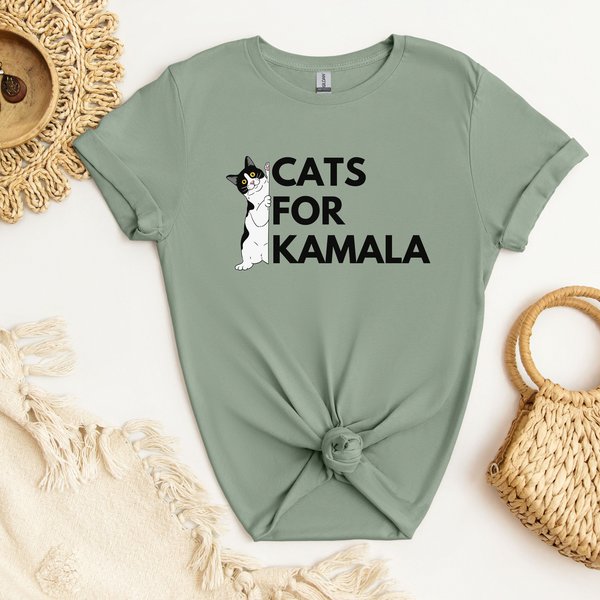 Cats For Kamala Progressive 2024 Election Shirt; Pro Harris 2024 Political Shirt-image