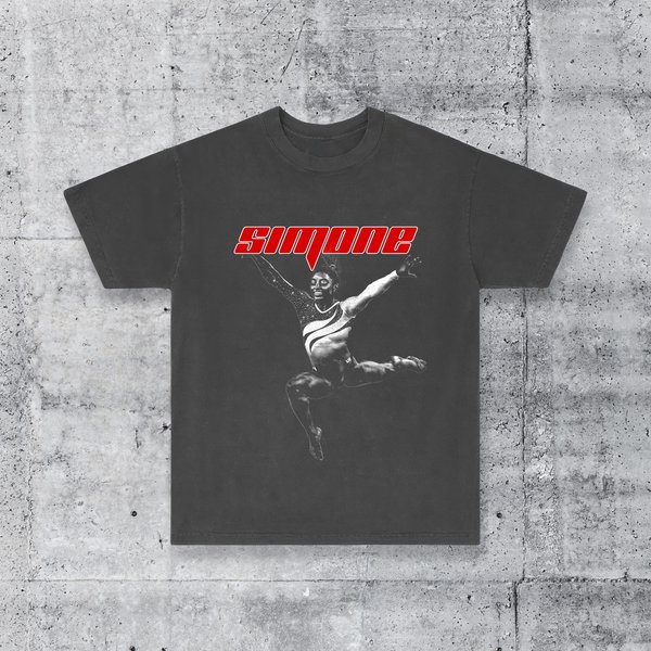 Simone Biles Y2K Gymnastics Gold Paris Streetwear Heavyweight T-Shirt-image