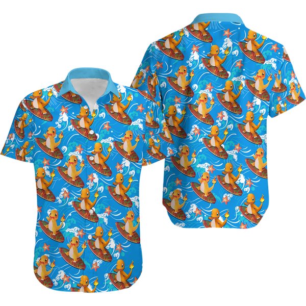 Charmander Surfing Pkm Shirt-image