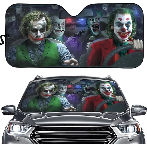 Funny Joker Brother Driving Auto Sun Shade-image