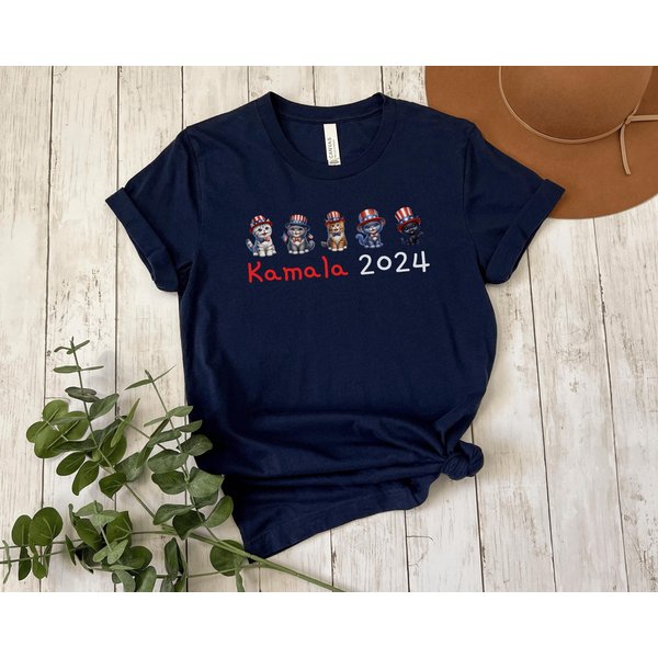 Cat Ladies For Kamala Shirt | Kamala Harris 2024 President Shirt-image