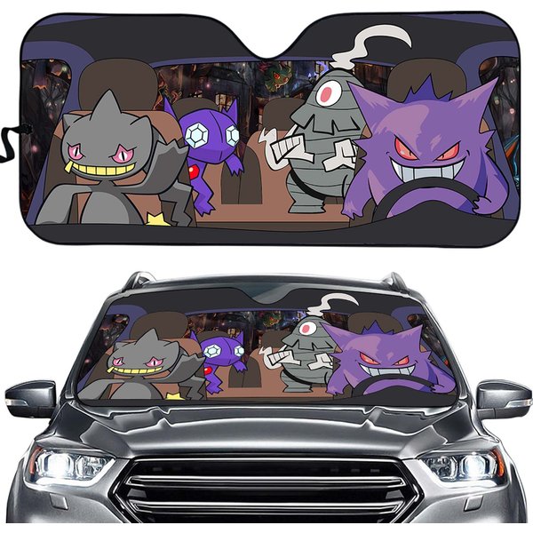 Gengar Dusclops Banette Gastly Sableye Car Sun Shade Windshield Accessories