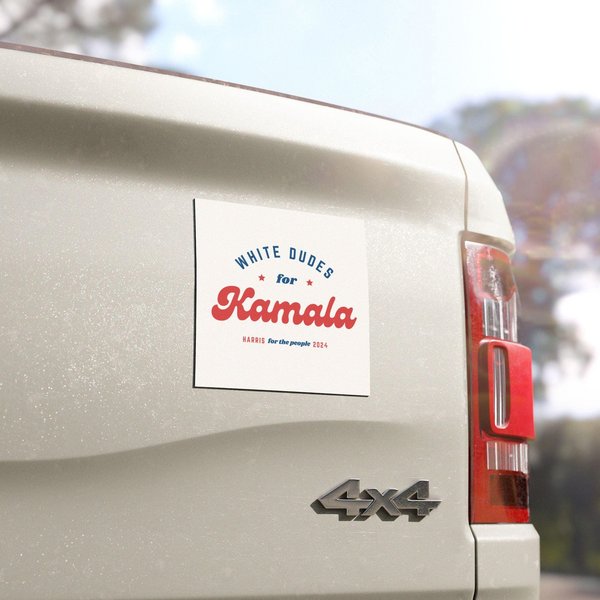 White Dudes For Harris Kamala Car Magnets Kamala Harris Gift