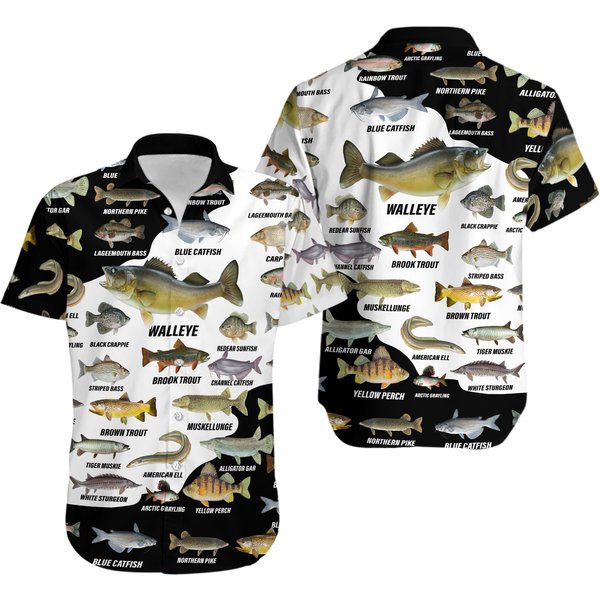 Freshwater Fish Types Hawaiian Shirt-image