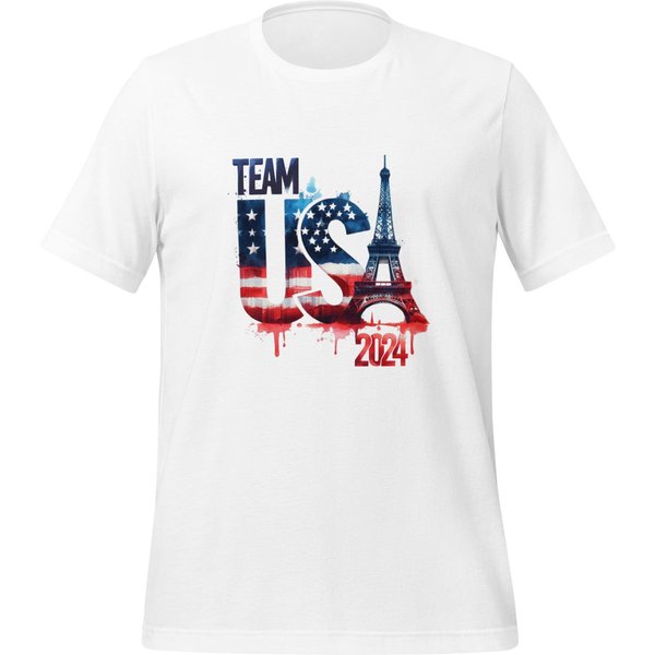 Paris Olympics 2024: Eiffel Tower Meets Stars And Stripes Unisex T-Shirt-image