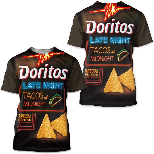 Doritos Late Night Tacos At Midnight Tshirt Group Halloween 3D Shirt-image