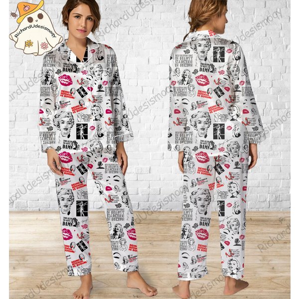 Marilyn Monroe Pajamas Set, Marilyn Monroe Pyjamas Set, Holiday Pajamas-image