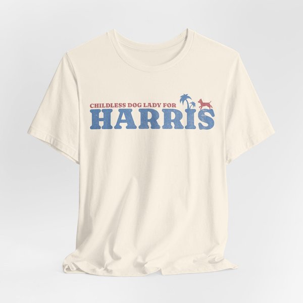 Childless Dog Lady For Kamala Harris T-Shirt-image