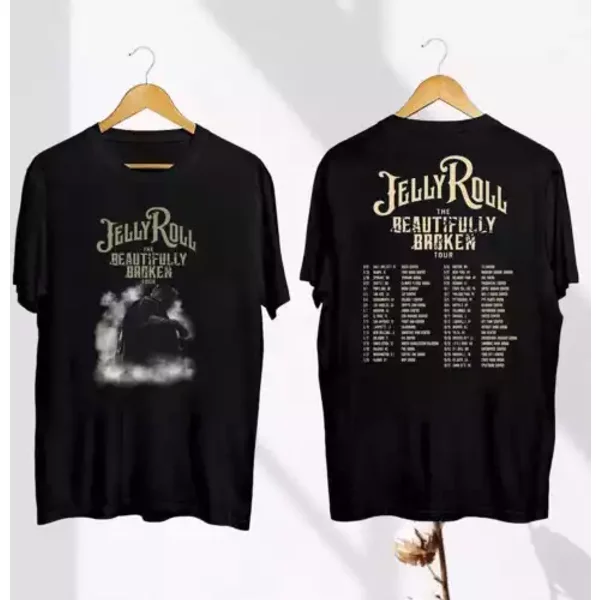Beautifully Broken Tour 2024 Jelly Roll T-Shirt-image