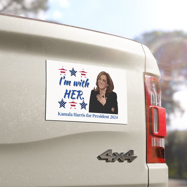 I'm With Her Kamala Harris For President 2024 Car Magnet-image