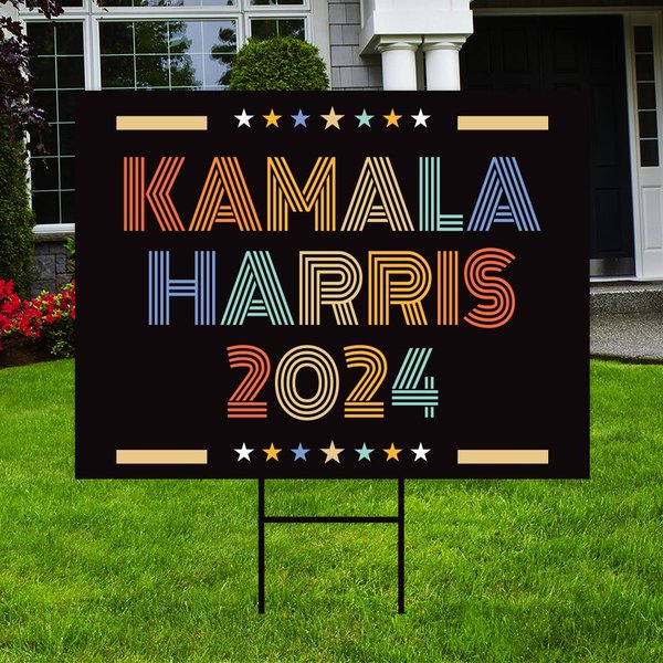 Kamala Harris 2024 Yard Sign - Coroplast Kamala Harris For President 2024 Lawn Sign Ya153-image