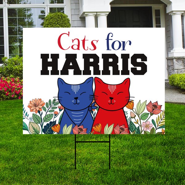 Kamala Harris 2024 Yard Sign - Cats For Harris-image