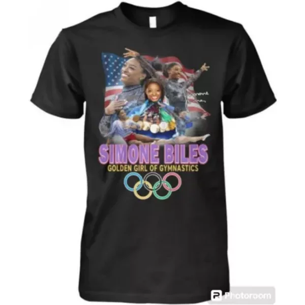 Simone Biles Golden Girl Of Gymnastics T-Shirt-image