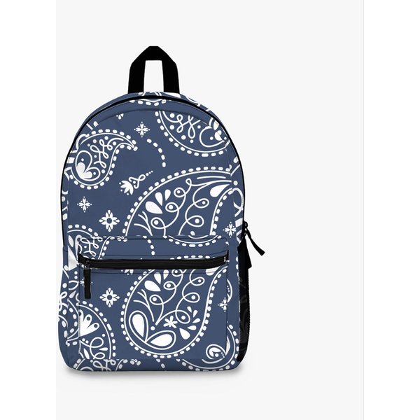 Blue Paisley Bandana Pattern Backpack-image