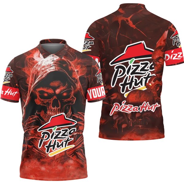 Pizza Hut Polo Shirt, Custom Pizza Polo Shirt, Polo Shirt For Men, Pizza Hut Shirt-image