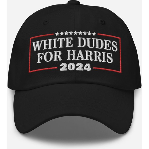 White Dudes For Harris Hat (Embroidered Dad Cap) Males For Kamala Harris-image