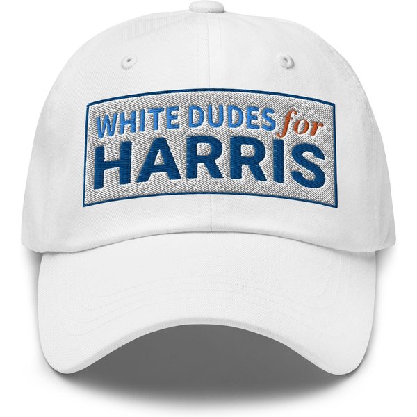 White Dudes For Harris Hat (Embroidered Dad Hat)-image