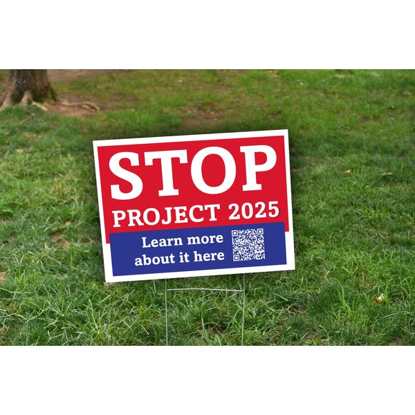 Stop Project 2025 Yard Sign Democratic Usa President Elections Yard Sign-image