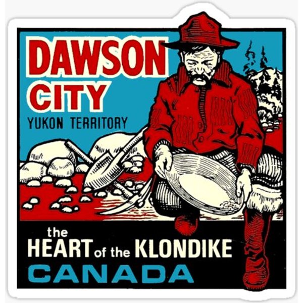 Dawson City Yukon Territory Canada Vintage Travel Decal-image