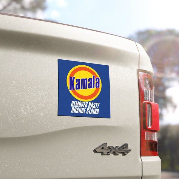 Kamala Removes Nasty Orange Stains For President 2024 Bumper Car Magnet-image