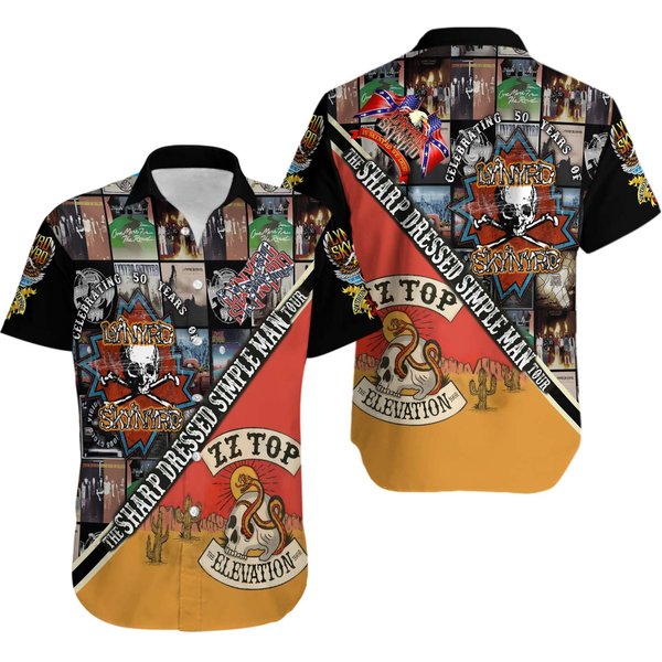 Lynyrd Skynyrd Zz Top The Sharp Dressed Simple Man 2024 Tour Hawaiian Shirt-image