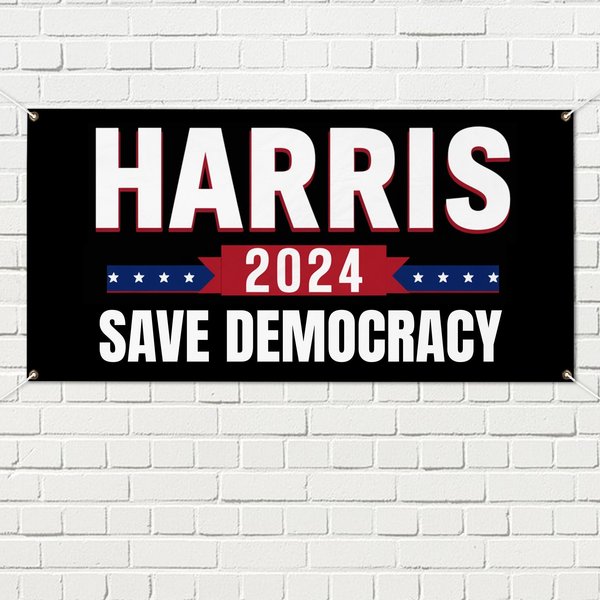 Harris 2024 Save Democracy Banner, 2024 President Harris Banner-image