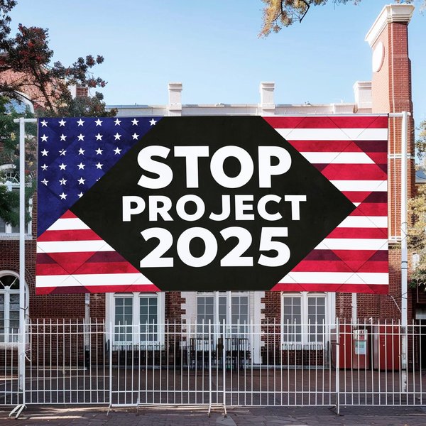 Stop Project 2025 Banner, Project 2025 Banner, Pro Democracy Banner-image