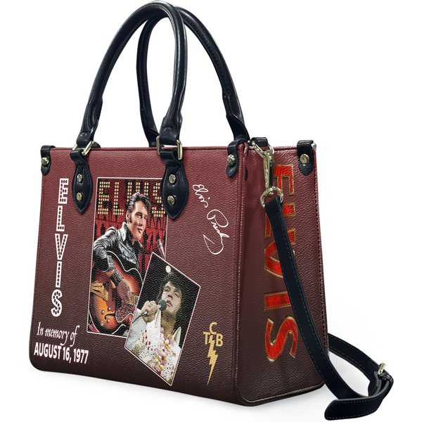 King Of Rock Elvis Presley Handbag, Music Lover Leather Bag-image