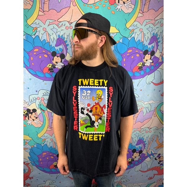 Vintage 1997 Tweety And Sylvester Us Stamp T-Shirt-image