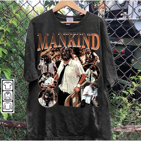 Vintage 90S Graphic Style Mick Foley Tshirt - Mick Foley Mankind T-Shirt-image