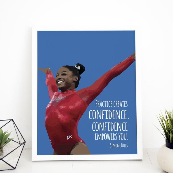 Simone Biles | Quote | Practice, Confidence, Empowerment Poster-image