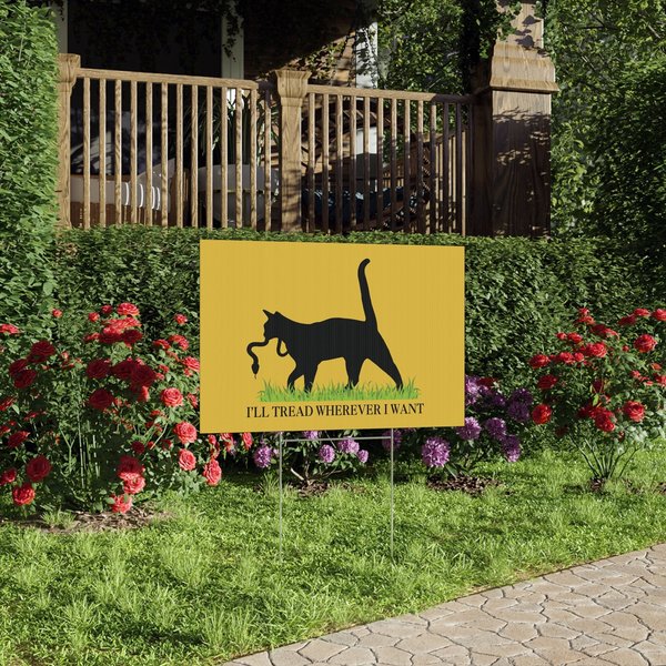 I'll Tread Wherever I Want, Childless Cat Lady For Kamala Harris Progressive Activist Yard Sign-image