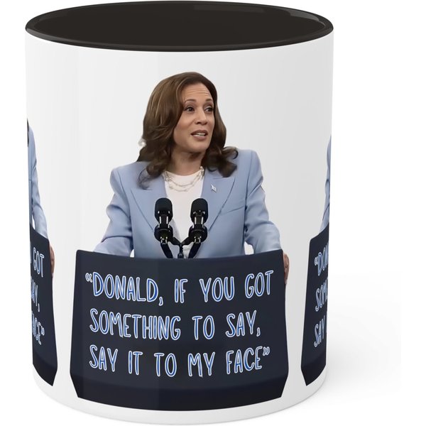 Kamala Harris Say It To My Face Accent Mugs, Gifts For Her-image
