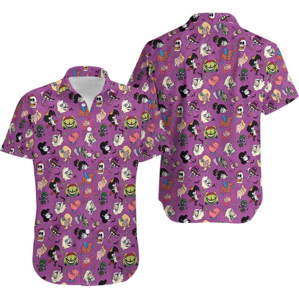 Beetlejuice Cartoon Hawaiian Shirt, Beetlejuice Button Shirt, Halloween Movie Shirt-image