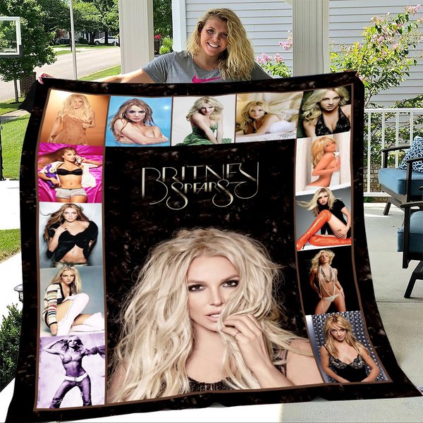 Britney Spears Music Fleece Blanket, Pop Star Blanket, Britney Spears Blanket-image