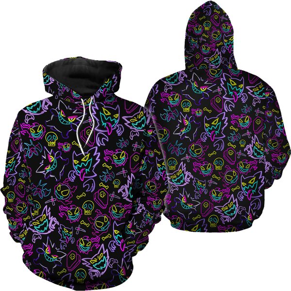 Gengar Ghost Hoodie, Pkm Gift For Birthday, Japanese Anime Hoodie-image