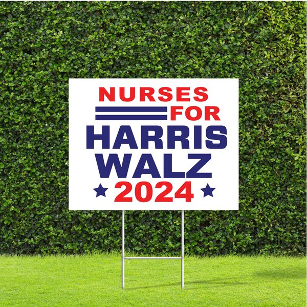 Nurses For Harris Walz 2024 Election, Democratic Party Yard Sign-image