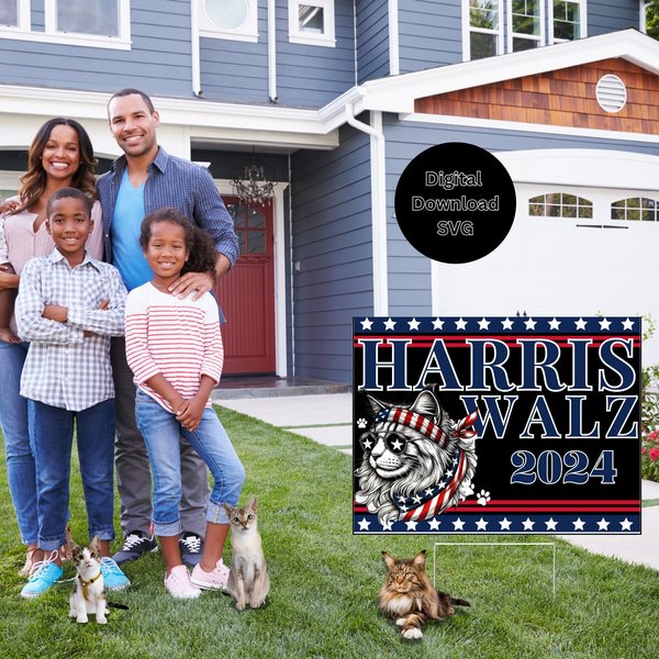 Cat Lover Harris Walz 2024 Yard Sign Stop Project 2025-image