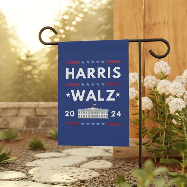 Harris Walz Yard Sign, Kamala Garden Banner, Harris 2024 Garden Flag-image