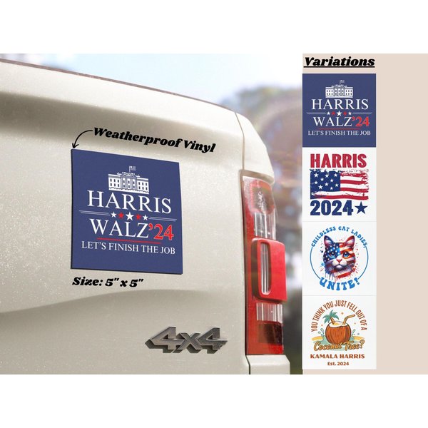 Kamala Harris Walz Car Magnets, Funny Harris For President Bumper Magnet, 2024 Election, Car Accessories,anti Trump,madam President