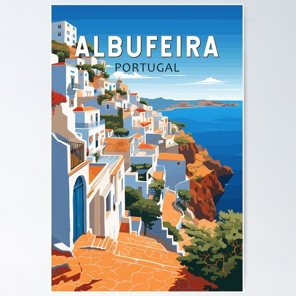 Albufeira Portugal Travel Art Vintage-image